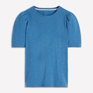 Boden Sophie Puff Sleeve T-shirt in marine blue 100% cotton size large